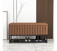 Scarpiera moderna in velluto con ripiano in metallo, elegante espositore ottomano da ingresso e pannello a griglia per le vendite al dettaglio - soluzione elegante per riporre le scarpe