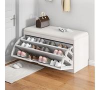 Scarpiera moderna nera con cassetto superiore ribaltabile per ingresso, corridoio, camera da letto - Elegante scarpiera a 3 ripiani per risparmiare spazio