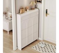 Scarpiera moderna nera, larghezza 55 cm, 2 ripiani, con ante pieghevoli, design indipendente per corridoio, facile da montare, organizer salvaspazio