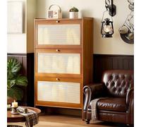 Scarpiera moderna per 12 paia di mobili da ingresso stretti con 2/3/4/6 cassetti regolabili e ripiani eleganti scarpe marrone (70 cm, 3 cassetti)