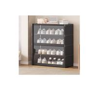 Scarpiera - Moderna scarpiera ribaltabile, design salvaspazio per corridoio, elegante scarpiera nera, 105 cm x 64 cm