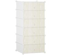 Scarpiera Modulare 45x36,5x108 cm 6 Cubi in Plastica e Acciaio Bianco