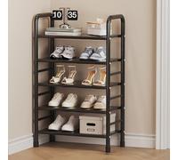Scarpiera multi-livello, ripiano per scarpe con maniglia curva, organizer verticale per riporre le scarpe, per armadio, corridoio, ingresso, porta, dormitorio, laminato rimovibile (A 47x25x80cm)