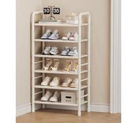 Scarpiera multi-livello, ripiano per scarpe con maniglia curva, organizer verticale per riporre le scarpe, per armadio, corridoio, ingresso, porta, dormitorio, laminato rimovibile (B 47x25x96cm)