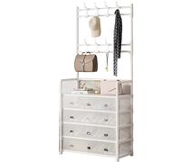 Scarpiera multifunzionale con appendiabiti e design antipolvere, grande capacità, per corridoio, atrio, 77 x 35 x 168 cm, bianco