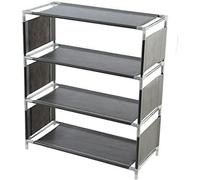 Scarpiera multilivello, scaffale Multifunzionale per riporre i Tessuti per la casa, scaffale salvaspazio per dormitori (Colore: Grigio a 4 Livelli)