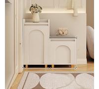 Scarpiera multistrato da ingresso con cassapanca ottomana salvaspazio con angoli arrotondati e gambe in metallo, elegante mensola per porta d'ingresso, design compatto (40 cm)