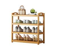 Scarpiera multistrato in bambù a 4 ripiani, antipolvere, in legno massello, portatile, antiscivolo, per la casa, 70 cm