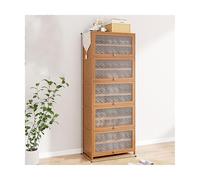 Scarpiera multistrato in bambù con porta a ribalta, design regolabile per armadio, corridoio, ingresso, camera da letto, soluzione salvaspazio ed elegante per riporre le scarpe