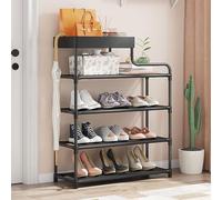 Scarpiera multistrato per ingresso con struttura portaoggetti, ripiano per scarpe, portaoggetti per scarpe con scomparto rimovibile in tessuto, organizer per scarpe per ingresso corridoio stretto, pas
