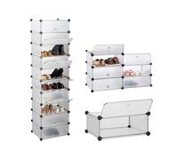 Scarpiera Multiuso 10 Ripiani Modulabili 40x17x10cm per Casa e Ufficio