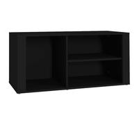 Scarpiera nera 100 x 35 x 45 cm | Materiale in legno, diversi ripiani, piano per decorazioni, panchina, istruzioni di installazione