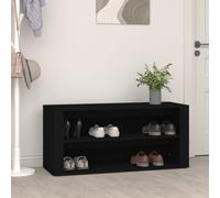 Scarpiera Nera 100x35x45 cm in Legno Multistrato
