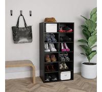 vidaXL Scarpiera Nera 54x34x100,5 cm in Legno Multistrato