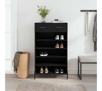 AX Scarpiera 5Scomparti Piedini Cassetto 60x35x105cm Organizer Nero Nuovo 829621
