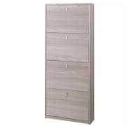 Sarmog Scarpiera 4 ante, Scarpiera ingresso, Scarpiera salvaspazio, Made in Italy, Design contemporaneo, H154 L63 P18 Cm (Senza specchio, Olmo Chiaro)