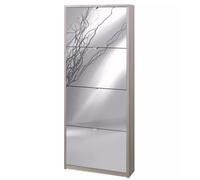 SCARPIERA OLMO CON 4 ANTE A SPECCHIO, 63X18X154 CM