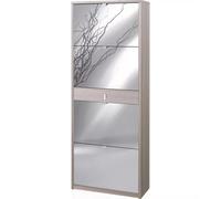 SCARPIERA OLMO CON 4 ANTE A SPECCHIO E 1 CASSETTO, 63X29X164 CM