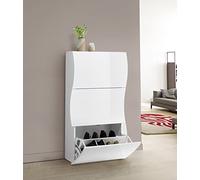 SCARPIERA ONDA MODERNA 3 ANTE LEGNO BIANCO LUCIDO