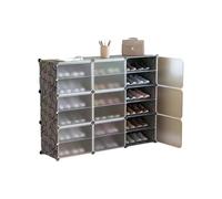 Scarpiera organizer per scarpe, in plastica, multifunzionale, con porta trasparente per ingresso, camera da letto, corridoio (nero, 1 x 6)