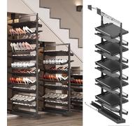 Scarpiera organizer - Soluzione regolabile estraibile, mensola verticale per piccole camere da letto, design salvaspazio, 11 ripiani,