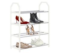 Scarpiera - Organizer verticale a 4 ripiani per risparmiare spazio, in acciaio con struttura robusta, scarpiera autoportante, grande capacità per corridoio, uso interno, dimensioni compatte 50 x