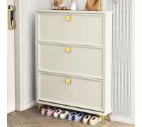 Scarpiera, organizer verticale con 3 cassetti a ribalta, regolabile, sottile, estraibile, per corridoio e ingresso, design rotante e impilabile per spazi ristretti