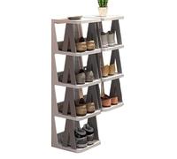 Scarpiera organizer verticale, stretta e verticale, in plastica, multistrato per scale per corridoio e soggiorno