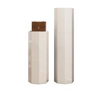 Scarpiera ottagonale girevole a 360° Lazy Susan autoportante in metallo girevole moderno verticale per piccoli spazi, 35 cm, bianco, altezza 169 cm