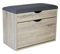 Giordanoshop Scarpiera Panca con Scomparto e Cuscino 60x30x50 cm in PB e Carta Sonoma