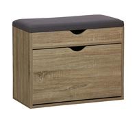 Scarpiera panca con scomparto superiore e cuscino 60x30 cm H 50 cm marrone Di colore marrone