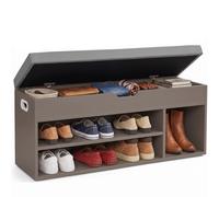 SCARPIERA PANCA IN LEGNO CON CUSCINO E CONTENITORE 4 SCOMPARTI