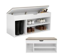 Scarpiera Panca Ingresso con Seduta Imbottita Contenitore e Mensole Slim