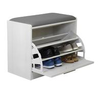 SCARPIERA PANCA INGRESSO IN LEGNO CON CUSCINO E ANTA SALVASPAZIO 60X30X48 CM