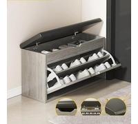 Scarpiera Panca Organizzatore Per Riporre Scarpe Con Sedile, Scarpiera Indipendente, Scarpiera Per La Casa Panca Organizzatore Per Riporre Scarpe Scarpiera Con Ante Riba(Size:80cm,Color:Grigio chiaro)