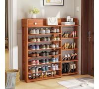 Scarpiera per armadio, 8 ripiani per riporre le scarpe all'ingresso con piccola scatola in legno, mobiletto portascarpe per ingresso, garage, camera da letto, guardaroba, riserva spazio per stivali (1