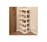 Scarpiera pieghevole 6/9 strati Scarpiera semplice in piedi impilabile Rack di stoccaggio a parete Mensole angolari per dormitorio domestico Scarpiera rimovibile (bianco, 6 strati)