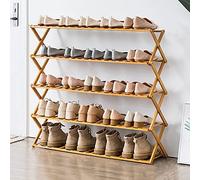Scarpiera pieghevole, a 5 livelli, soluzione di archiviazione regolabile per armadio, facile installazione, 98 x 25 x 89 cm
