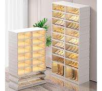 Scarpiera pieghevole a 9 ripiani, impilabile, con ante magnetiche trasparenti, grande capacità, per armadio e ingresso, soluzione salvaspazio per riporre le scarpe