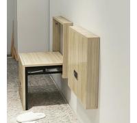 Scarpiera pieghevole da parete, sgabello salvaspazio per ingresso, sedia pieghevole invisibile per corridoio, comoda seduta pieghevole