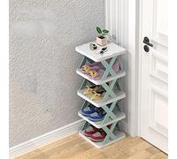 Scarpiera Pieghevole impilabile a 4 Strati - Scaffale per Scarpe in plastica salvaspazio Fai da Te per casa, Bagno e dormitorio - Elegante mobiletto portaoggetti Blu Nordico per organizzare
