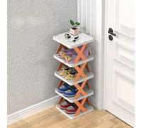 Scarpiera Pieghevole impilabile a 6 Strati - Scaffale per Scarpe in plastica salvaspazio Fai da Te per la casa, Il Bagno e Il dormitorio - Organizzatore Arancione Vivace per Scarpe e Accesso