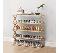 Scarpiera pieghevole in bambù multistrato in legno per scarpe, nessuna installazione necessaria, design economico per risparmiare spazio per una facile conservazione