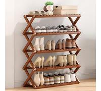 Scarpiera pieghevole in bambù per interni ed esterni, per ingresso, dormitorio, balcone, bagno, design salvaspazio elegante e funzionale