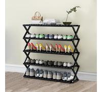 Scarpiera pieghevole in bambù, scaffale multistrato senza montaggio, organizer salvaspazio per casa e ingresso