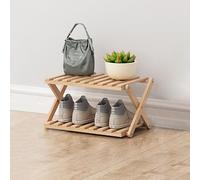 Scarpiera pieghevole in bambù, scaffale multistrato senza montaggio, organizer salvaspazio per casa e ingresso