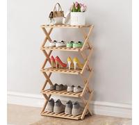 Scarpiera pieghevole in bambù - Scarpiera multistrato senza bisogno di installazione, semplice supporto per scarpe da casa in beige design salvaspazio per un facile accesso