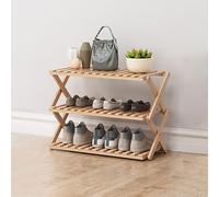 Scarpiera pieghevole in bambù Scarpiera pieghevole multistrato in bambù multifunzionale scarpiera autoportante, adatta per soggiorno, orizzontale, balcone, veranda