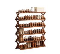 Scarpiera pieghevole in bambù stretto da ingresso nizer a 6 livelli multi-livello, nessun montaggio richiesto, per corridoio, camera da letto o soggiorno (50 cm)