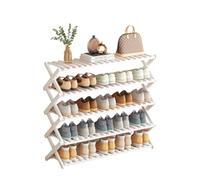 Scarpiera pieghevole portatile in bambù, portascarpe indipendente, senza installazione, torre portascarpe verticale for corridoi, camere da letto e piccoli spazi, bianco(100 * 25 * 90cm)
